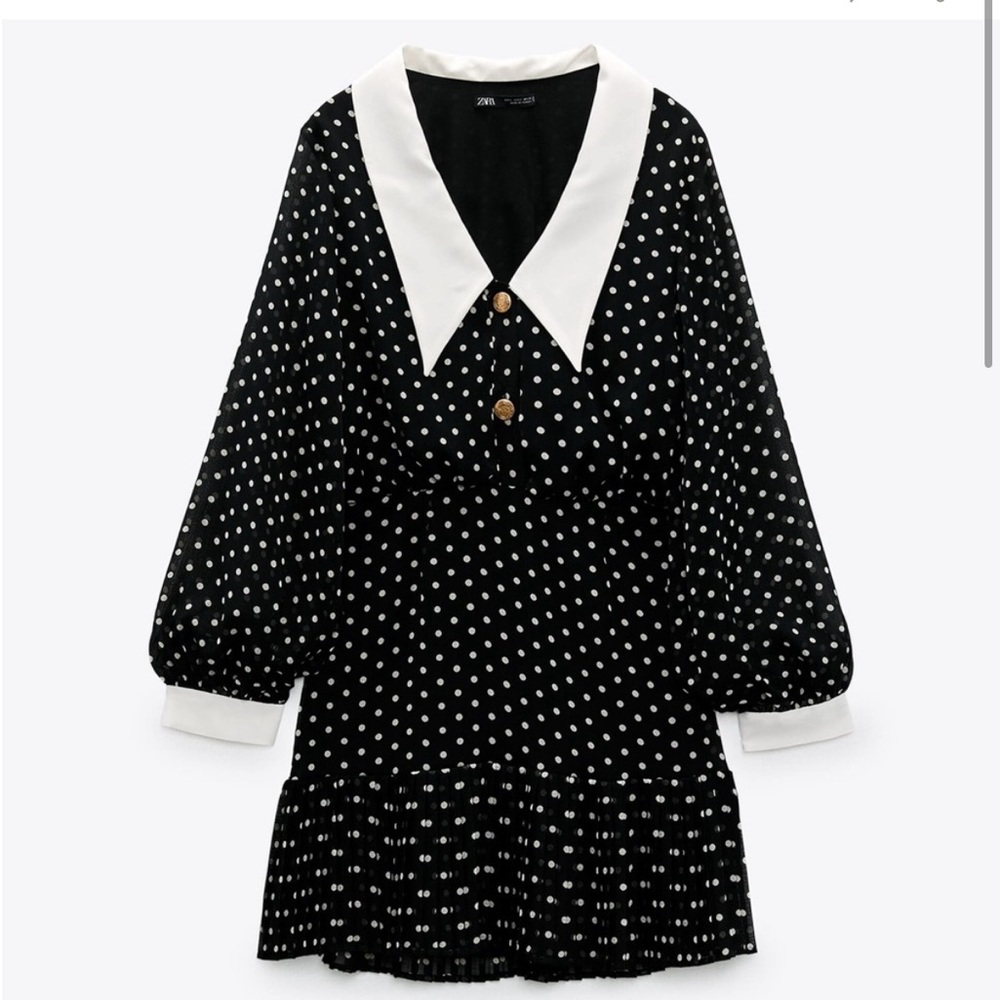 Zara Polkadot Collar Mini Dress
